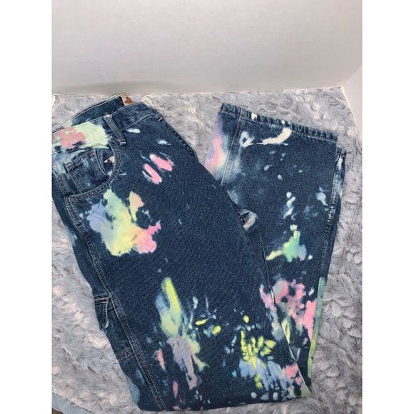 Field N' Forest Women’s Size 12T BLUE/unicorn camo Fleece Lined painter Jeans - Picture 2 of 5